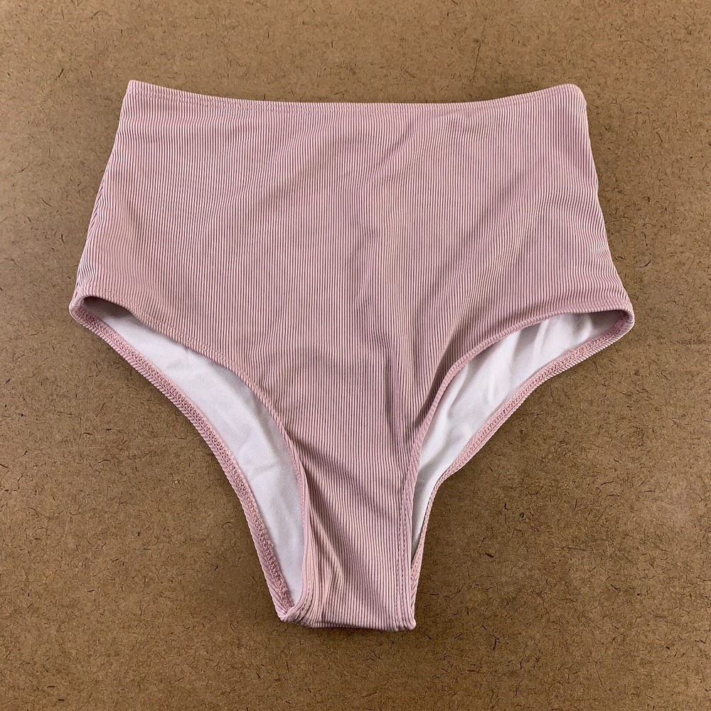 Sporlike Women's Size Small Pale Purple Ribbed High Waisted Bikini Swim Bottom